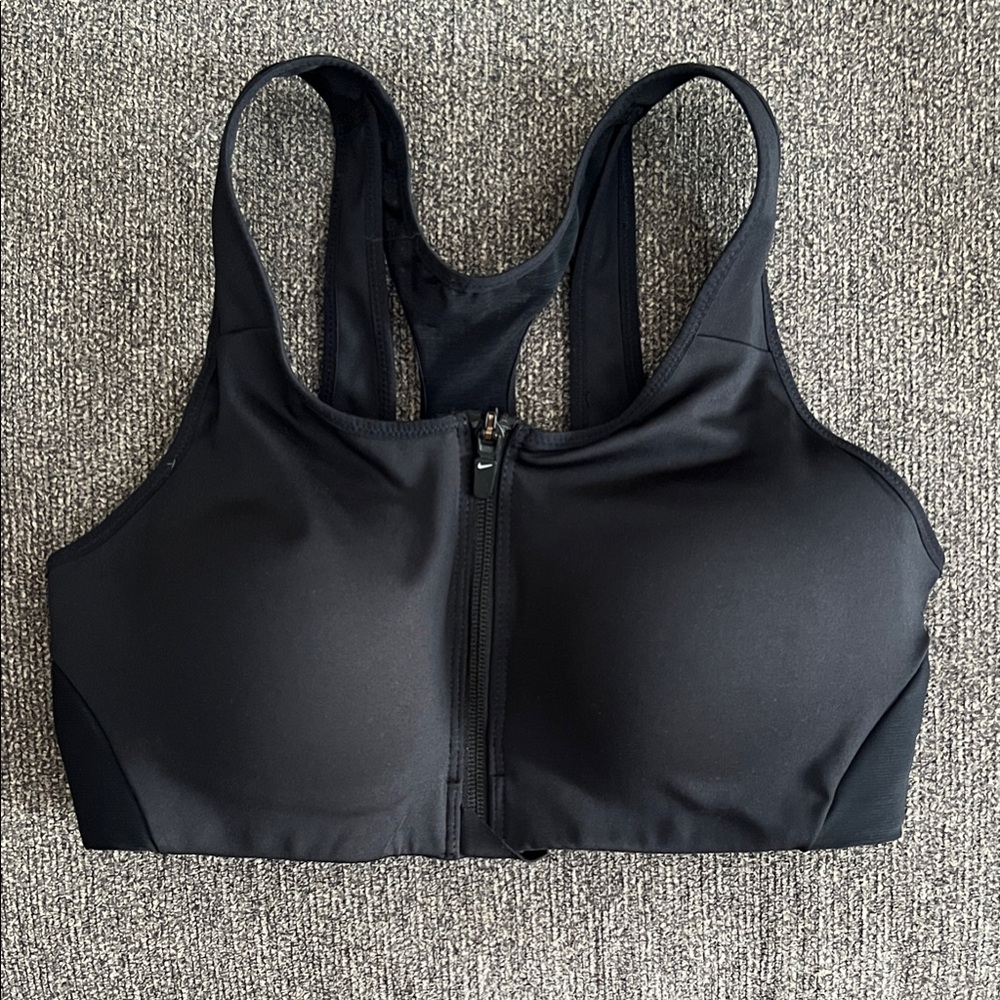 Nike Black Zip-Front Sports Bra
